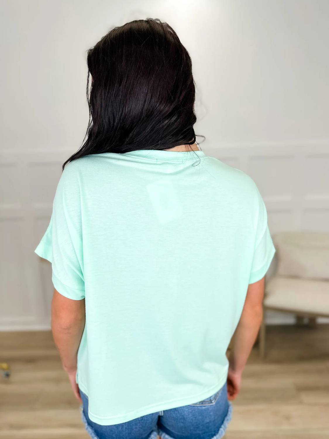 Jess Lea - Stamped By The Sea Sequin Short Sleeve Top