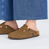 Birkenstock - Unisex Boston Suede Narrow Leather Clogs