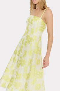 Milly - Striped Floral Fil Coupé Dress