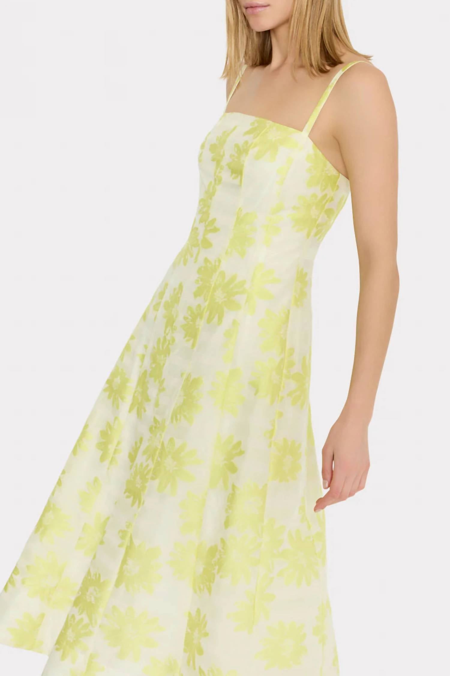 Milly - Striped Floral Fil Coupé Dress