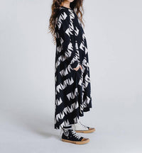 Girls High Low Patterned Dress