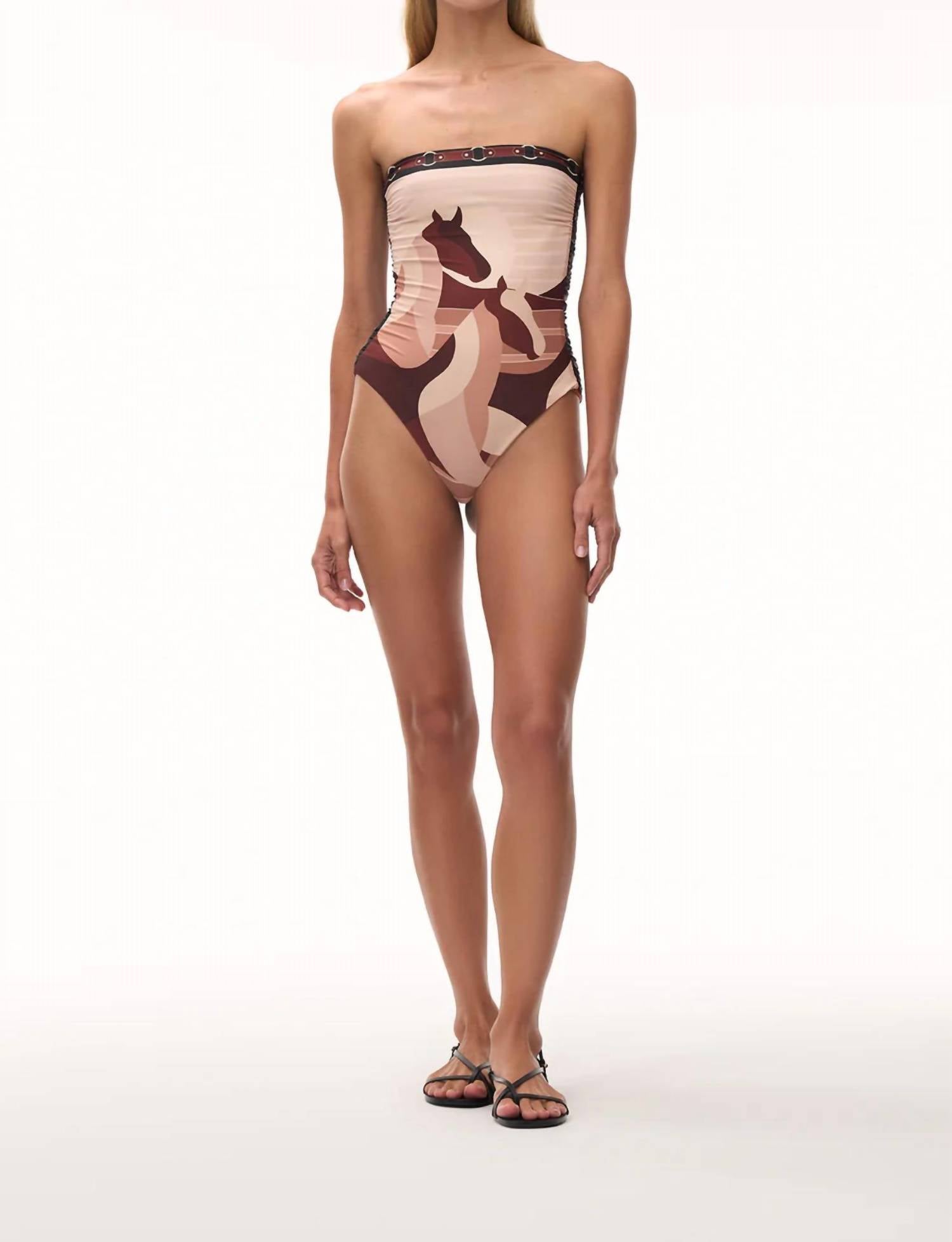 JUAN DE DIOS Las Balsas Reversible One Piece Swimsuit in horses - women's swimwear