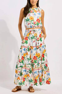 Seafolly Tiered Maxi Skirt in powder blue - women's skirt