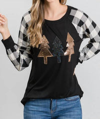 Heimish Usa - Buffalo Plaid Sequin Tree Top