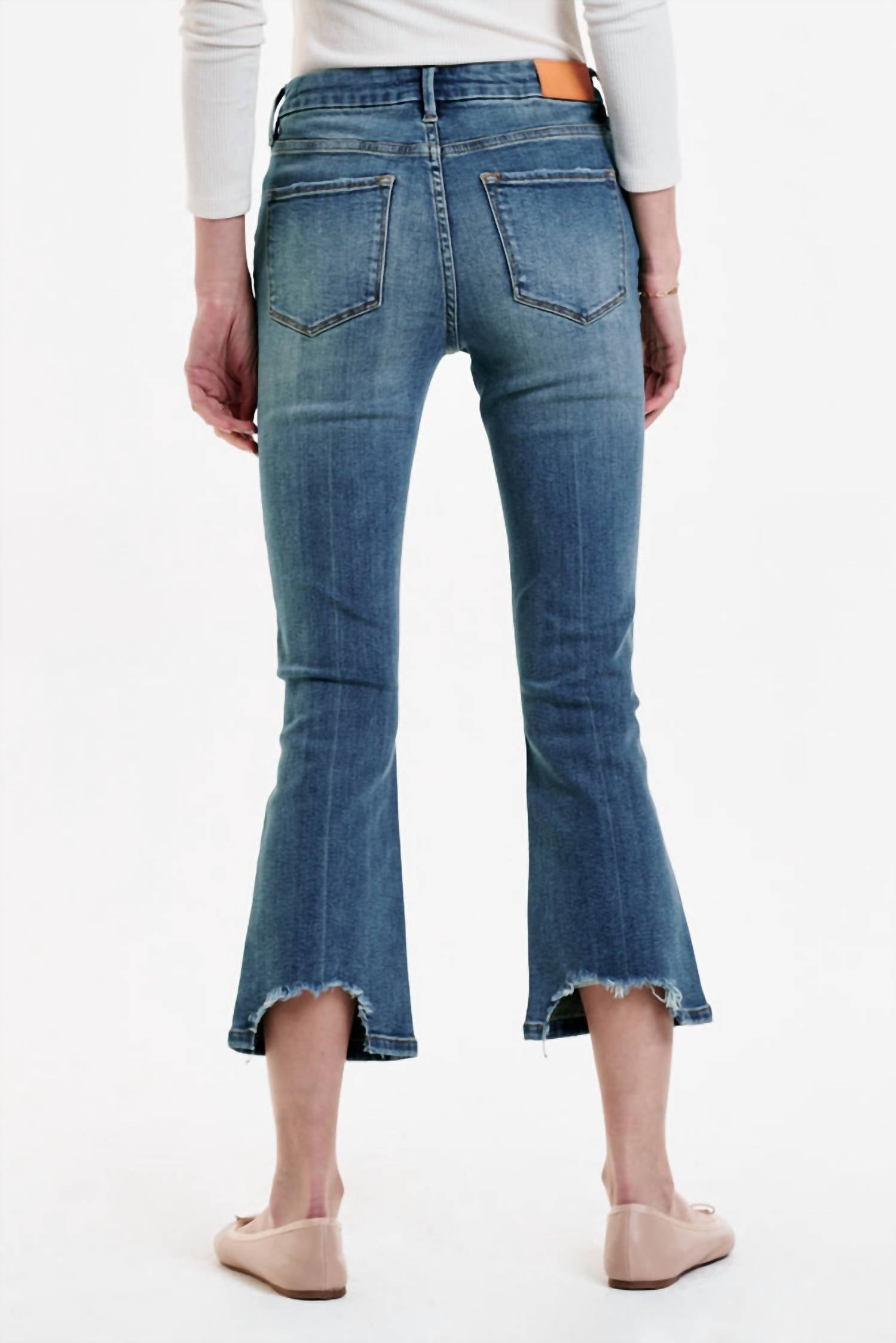 DEAR JOHN DENIM Jeanne Mid Rise Cropped Flare Jeans in cambrion - women's jeans - alternate view
