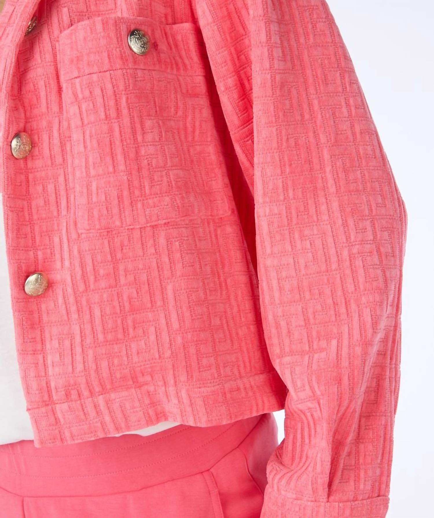 ESQUALO Juna Fancy Graphic Jacket in strawberry - women's jacket - alternate view