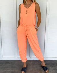 Zenana - Sleeveless Jogger Jumpsuit