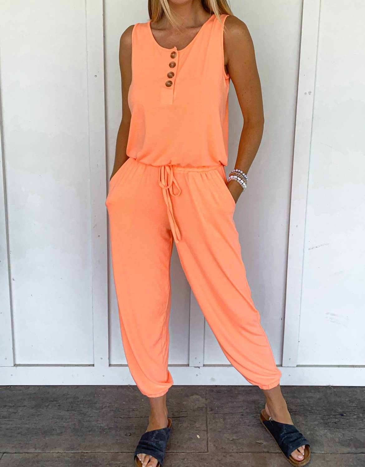 Zenana - Sleeveless Jogger Jumpsuit