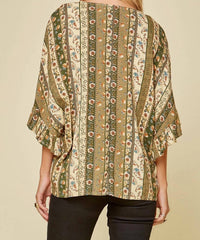 Andree By Unit - Floral Ruffle Sleeve Top