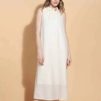 Jessie Liu - Petal Detail Around The Neck Midi Dress