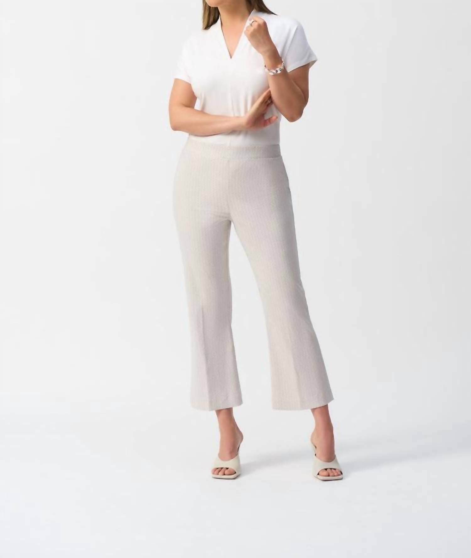Joseph Ribkoff - Geometric Jacquard Flared Pull On Pant