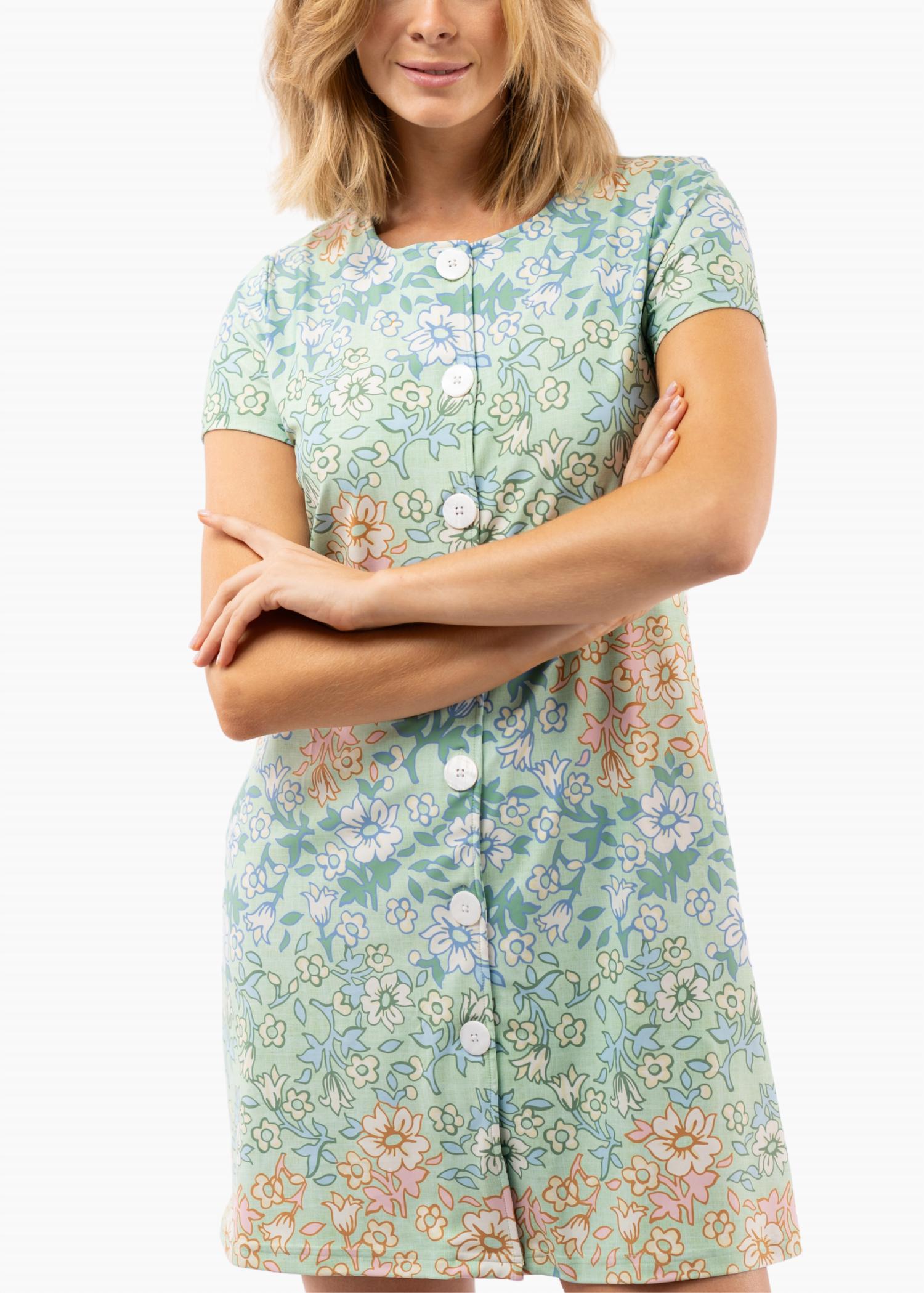 SMITH & QUINN Agnes Mini Dress in basil daisy - women's dress
