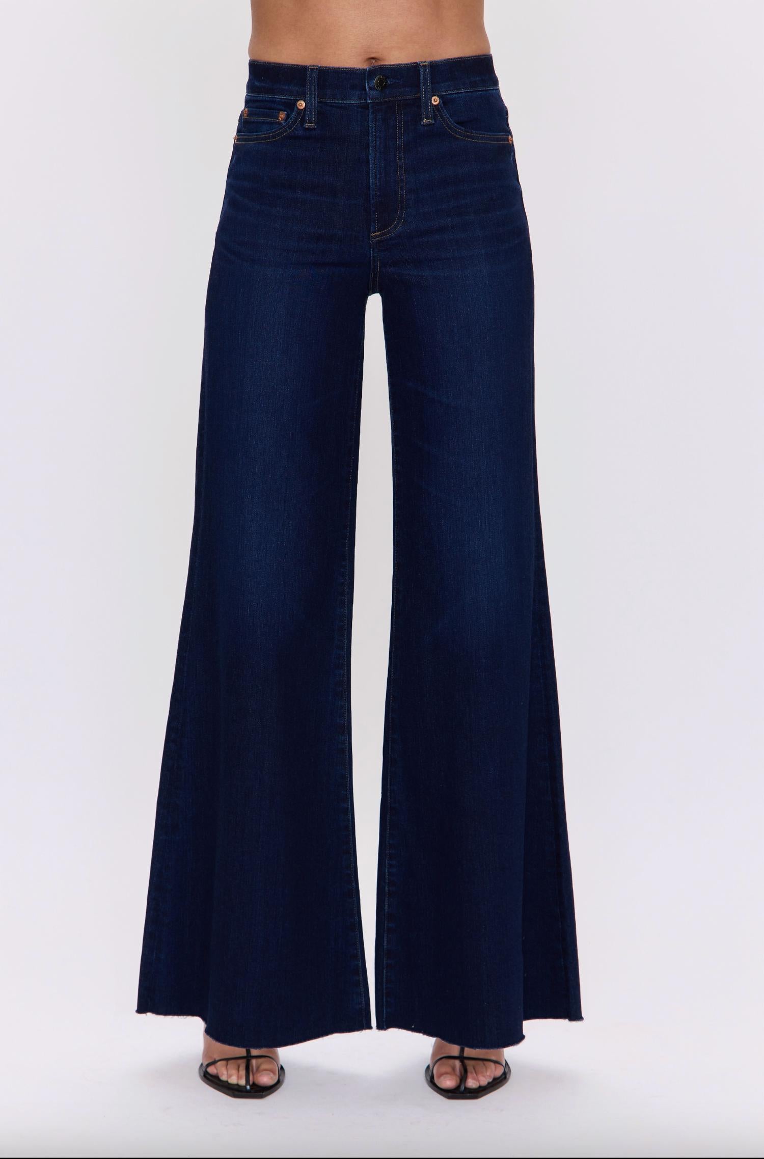 PISTOLA Izzy Mid Rise Wide Leg Crop Jean in tristesse - women's jeans