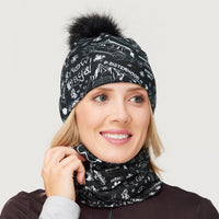 krimson klover Illustrated Beanie in graffiti black - women's hat