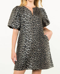 Thml - Puff Sleeve Cheetah Dress