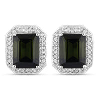 Diana M Jewels Women's Octagon Natural Tourmaline Stud Earrings (3.57 Ct) - Signature Plus in 14k white gold - women's jewelry