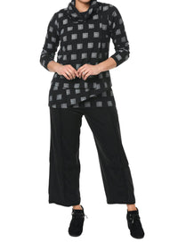 Tulip Clothing Bristol Cowl Neck Pullover Sweatshirt in black - women's top