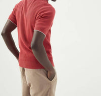 Brunello Cucinelli Cotton Polo Shirt in ginger - men's t-shirt - detail view