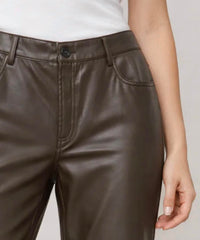 Boho Chic Vegan Leather Pants in brown - women's pants - alternate view