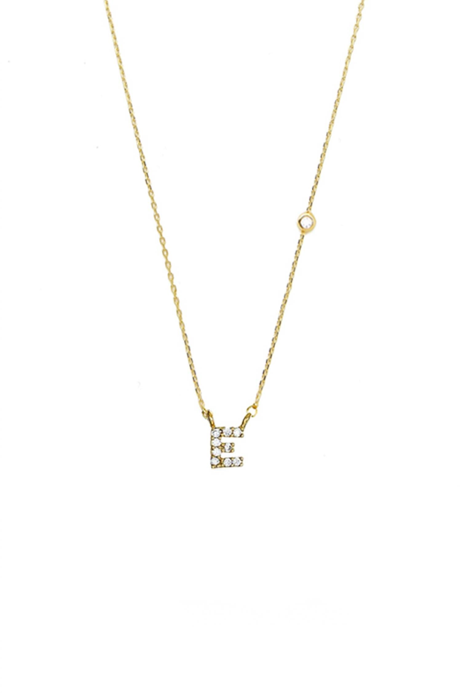 Tai Jewelry Women's Initial E Necklace in gold - women's jewelry