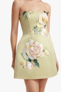 Leo Lin - Roselle Embroidered Bustier Mini Dress