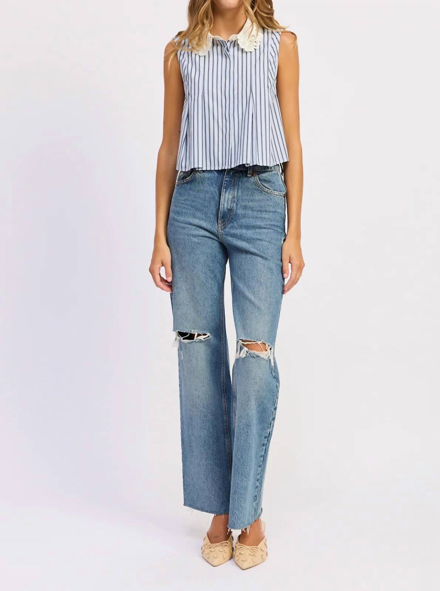 En Saison - Clara Sleeveless Collared Top