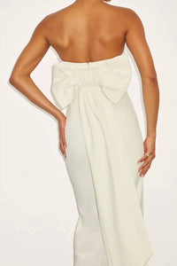 Lulus Fabulous Phenomenon Strapless Bow Midi Dress in white - women's dress - view 4