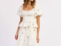 En Saison - STRAWBERRY PEPLUM TOP