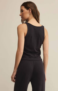 Z Supply Starry Eyed Tank in black sand - women's tank top - alternate view