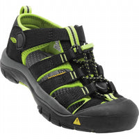 Keen Kid's Newport Outdoor Sandals in black lime - kids' sandal - detail view