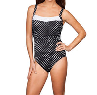 Miraclesuit Dippin Dots Kara Underwire One Piece Swimsuit - Plus in black white - women's swimwear