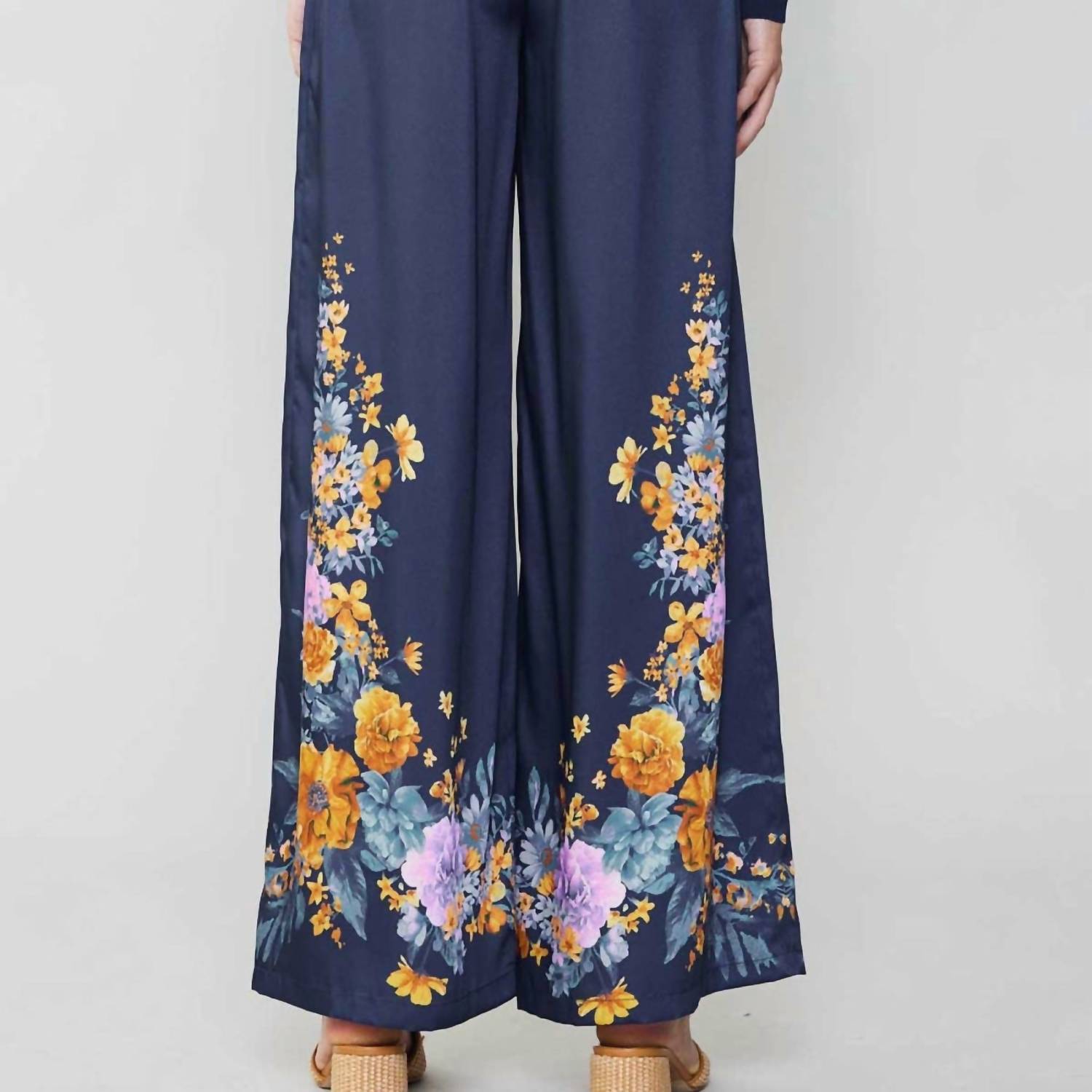 Current Air - Floral Motif Wide Pants