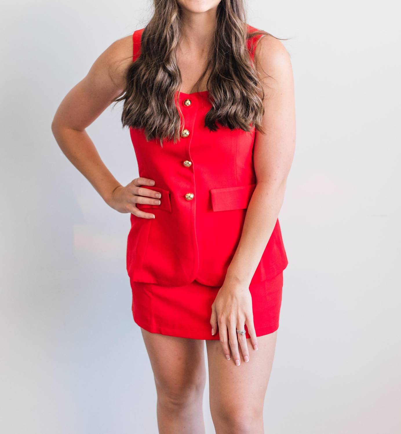 Fate - Bailey Mini Dress With Button & Built-in Shorts