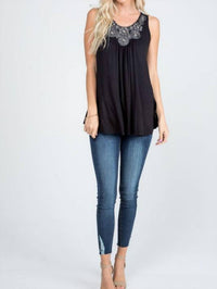 P & Rose - Sparkle And Shine Tank Top With Beaded Neck Detail