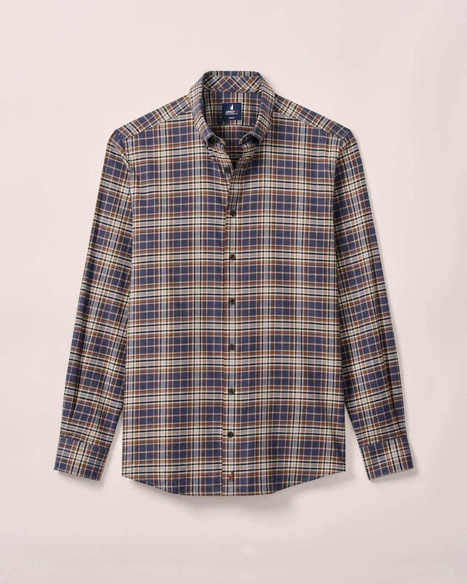 JOHNNIE-O Kamper Performance Flannel Shirt in charcoal - men's shirt - view 4