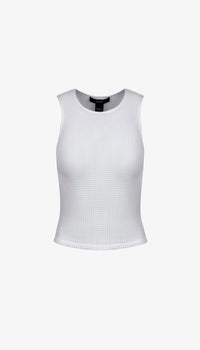 Smythe Muscle Rib Tank in white - women's tank top - alternate view