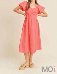 &Merci - Puff Sleeve Midi Dress