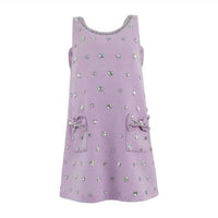 Lola + The Boys - Crystal Heart Denim Bow Dress