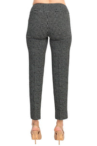 Zac & Rachel - Irregular Mini Square Print Fitted Pants