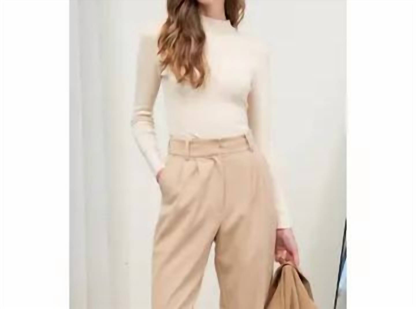 The Workshop - Mock Neck Long Sleeve Sweater Knit Top