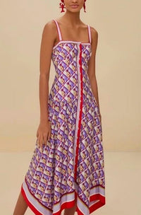 Farm Rio - GRAPHIC PINEAPPLE SCARF DRESS