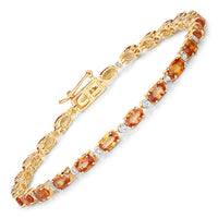 Diana M Jewels Women's Oval Natural Sapphire Bracelet (7.39 Ct) - Elegant Plus in 14k yellow gold - women's jewelry - detail view