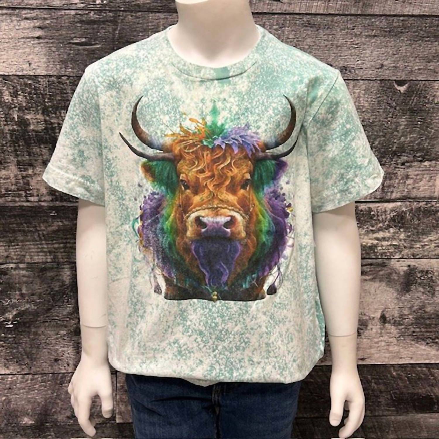 Bratti Mati - Girls Highland Cow Washed Shirt