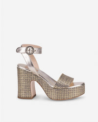 AGL Women's Sandy Metallic Open Toe Sandal in gold - women's sandal