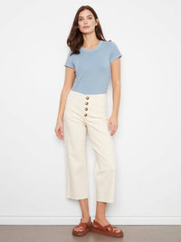 Charlie B - Front Button-fly Crop Pants