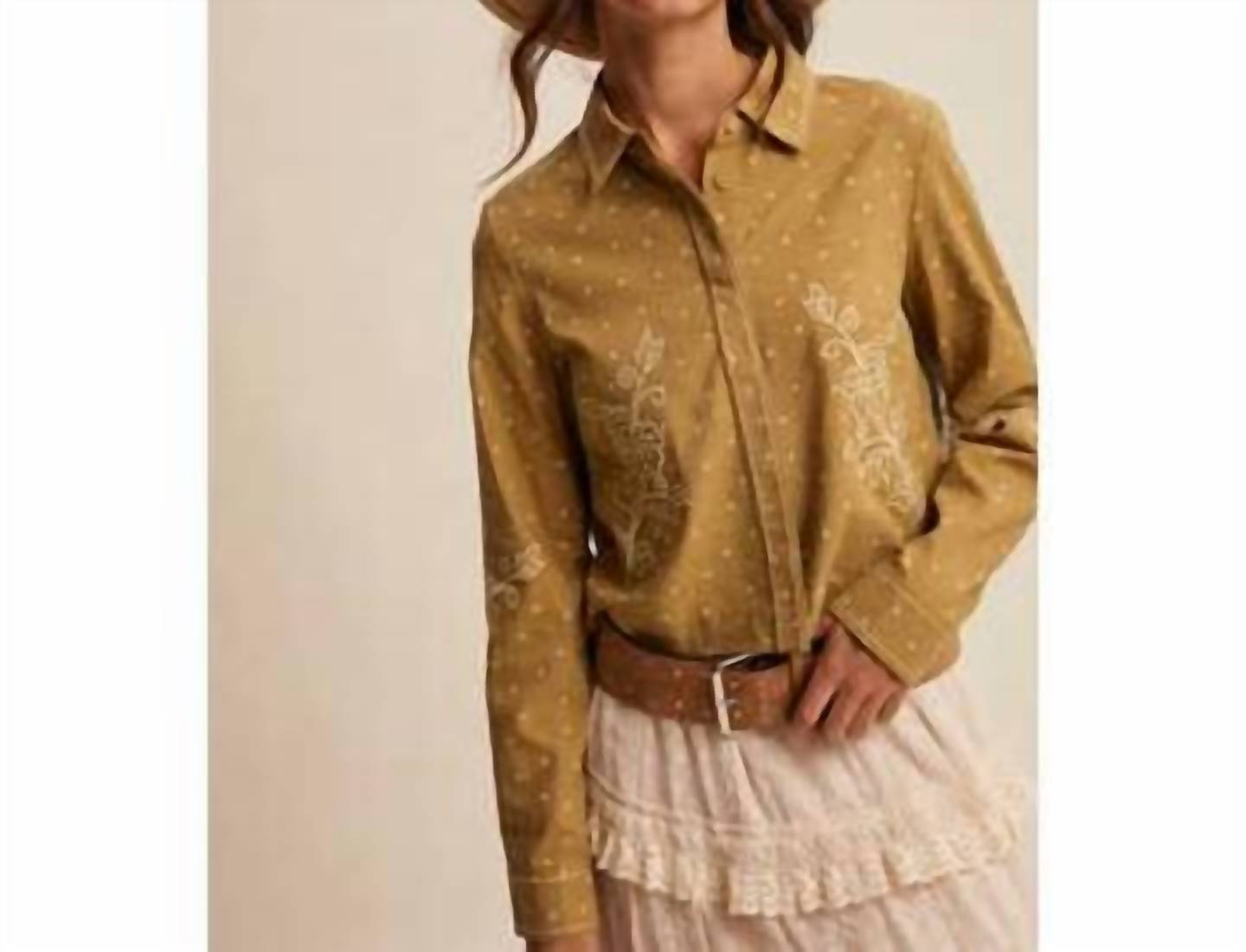 Listicle - Embroidered Cropped Blouse