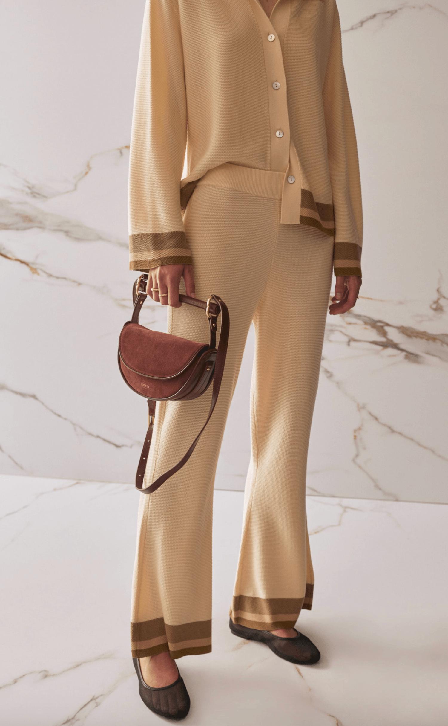 Sancia Florida Knit Pants in sycamore stripe - women's pants - detail view