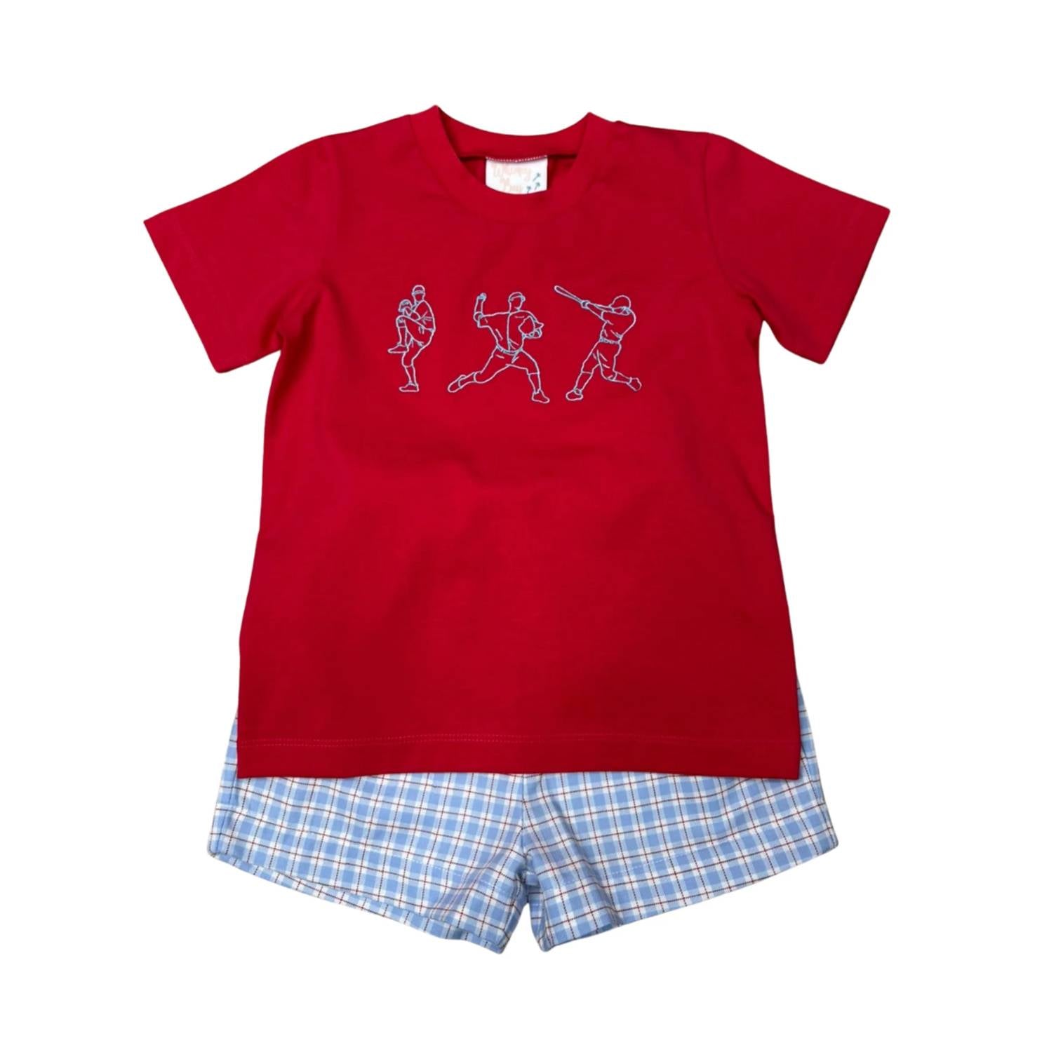 Whimsy Bay Kids - Boy's Embroidered Short Set