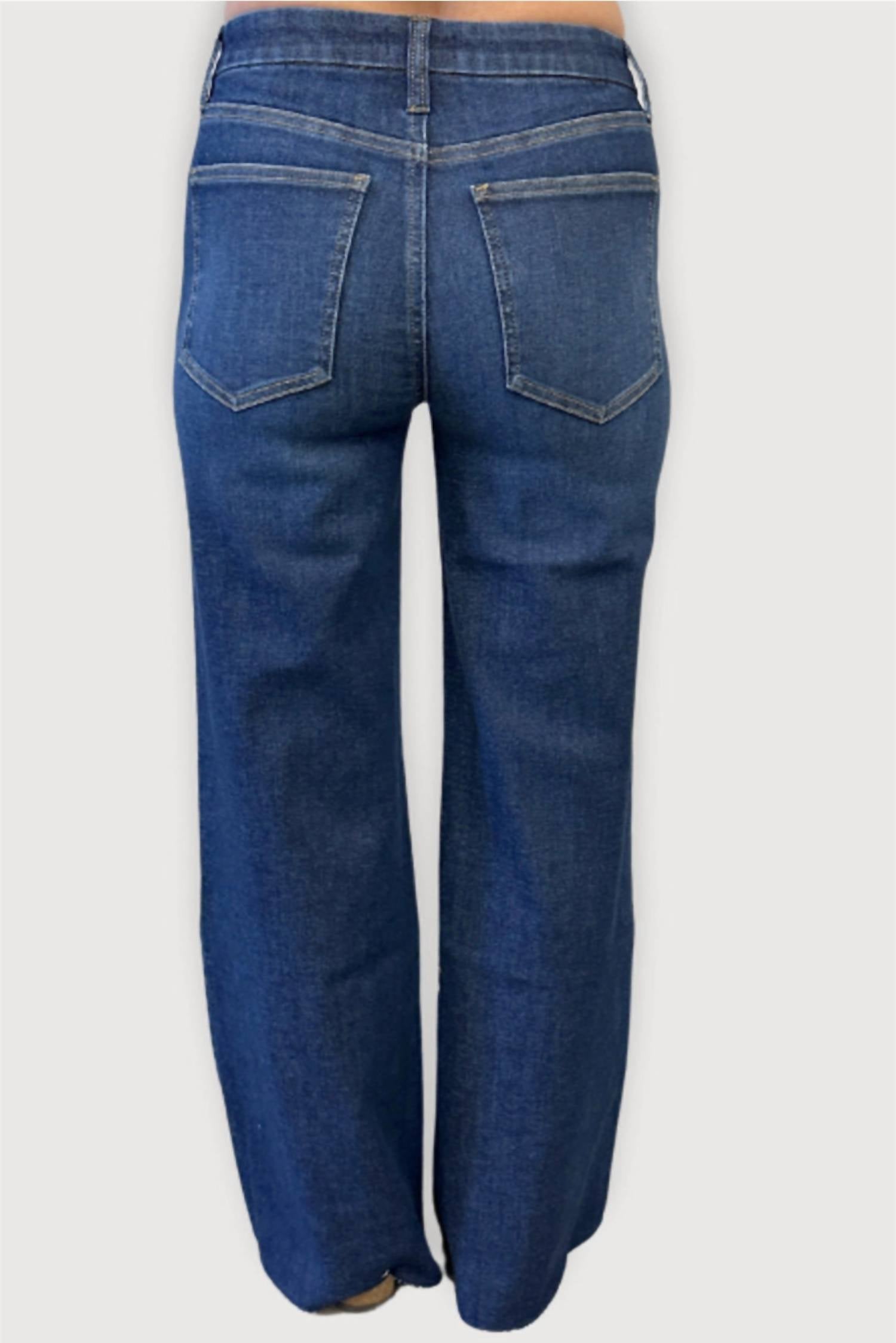 Oliver Logan - Crawford Mid-rise Fitted Wide Leg Jean