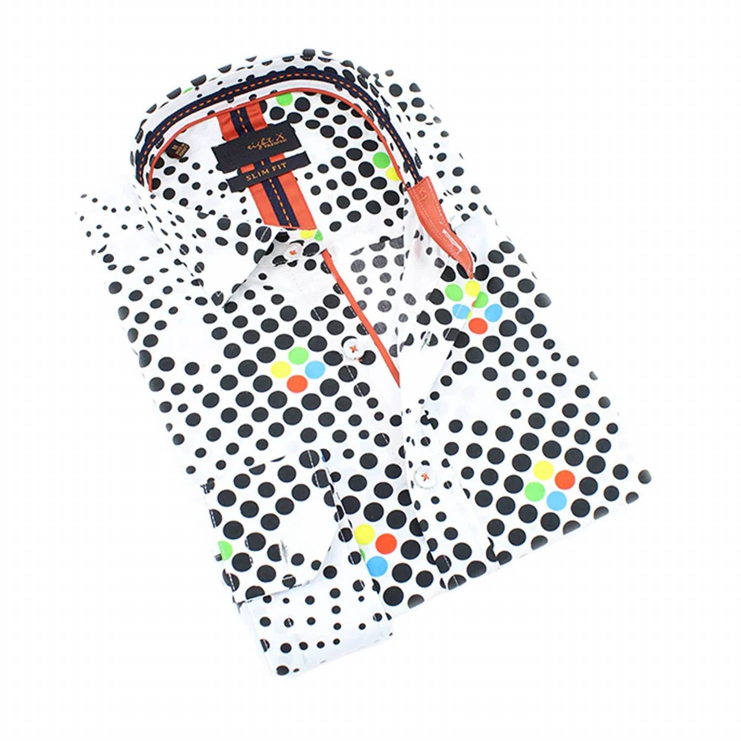 Eight X - Colorful Dot Design Button Down Shirt